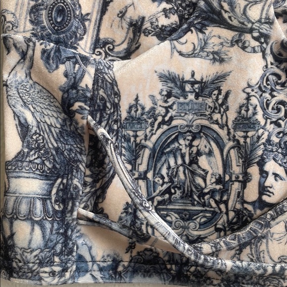 Blue and White Patterned Bustier Top - Picture 6 of 8